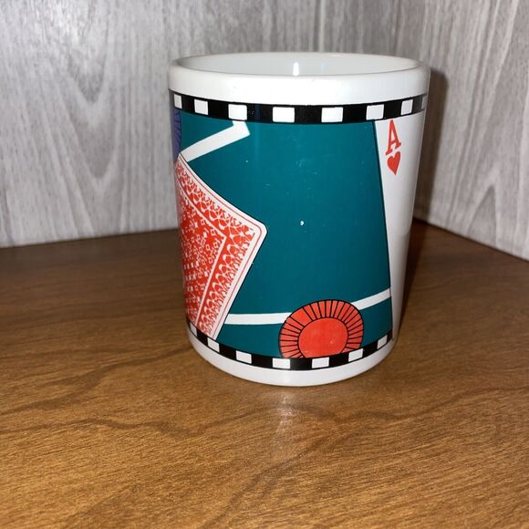 Lot Of 4 Vintage Playing Card Poker Chip Coffee Mugs - Picture 4 of 10